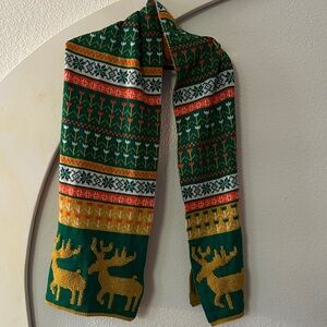 Vintage Reindeer Knit Scarf fair isle